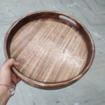 Mango Wood Handcrafted Round Serving Tray photo review