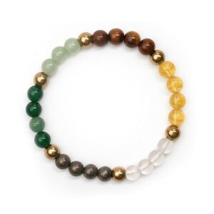 Dhanyog Crystal Bracelet Stretchable Healing Gemstone Jewelry for Women Girls