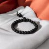 Karungali Ebony Spiritual Bracelet for Men with Elastic Beads