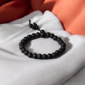 Karungali Ebony Spiritual Bracelet for Men with Elastic Beads