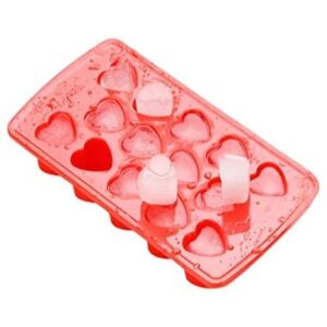 Heart Shape Ice Cube Tray Plastic Mold BPA Free Flexible Ice Tray for Chocolate Jelly Candy Whiskey & Cocktail Easy