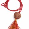 Natural Rudraksha Pendant with Red Thread Spiritual Necklace for Men Women