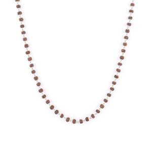 Silver Plated 54 Beads 5 Mukhi Rudraksha Malai for Men & Women