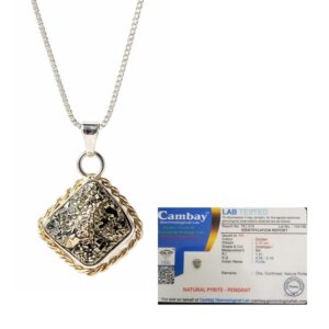 Natural Raw Pyrite Pendant Unpolished Crystal Jewelry for Energy Wealth Attraction
