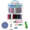 Double Layer Small & Portable Travel Sewing Kits Box with with Needles Threads Scissor Sefty Pin