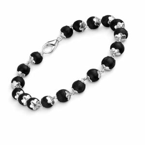 Karungali Beads Bracelet Natural Wooden with Silver Capping Unisex