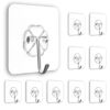 10 Pcs Flower Adhesive Wall Hooks, Waterproof Multi-Purpose Heavy Duty Hooks for Hanging Coats, Keys, and Heavy Items