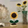 Handmade Crochet Sunflower Plant in Pot Decorative Flower Gift Home Desk Decor Multicolor Sunflower Artificial Flower