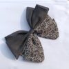 Hair Barrettes Bow Clip for Women & Girls | Cute Hair Accessories for Girls | Bows For Women | Bow Clip | Bow Claw Clips For Girls | Fancy & Stylish Print Clip | Hairclips for all Occasions (Black)