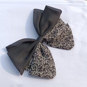 Hair Barrettes Bow Clip for Women & Girls | Cute Hair Accessories for Girls | Bows For Women | Bow Clip | Bow Claw Clips For Girls | Fancy & Stylish Print Clip | Hairclips for all Occasions (Black)