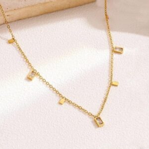 Anti Tarnish Gold Plated Mini Charm Necklace for Women & Girls | Lightweight Minimalist Jewelry for Everydays Wear | Elegant Gift for Special Occasions
