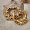 Anti Tarnish Hoop Earring, Trendy Round Bow Earring, Gold Plated Earring for Women & Girls, Trendy Fashion Jewelry, Waterproof & Hypoallergenic Earrings, Gift