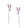 Stylish Purple Butterfly Drop Earrings for Women – Elegant Party Wear Jewelry Alloy Drops & Danglers