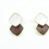 Trending Korean White & Purple Square Stud Earring for Women & Girls Alloy Stud Earring