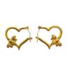 Anti Tarnish Trending Butterfly Heart Hoop, 18K Gold Plated Earrings Stainless Steel Hoop Earring