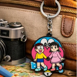 Adorable Nobita Shizuka Heart Couple Keychain - Perfect Gift for Anime Lovers Key Chain