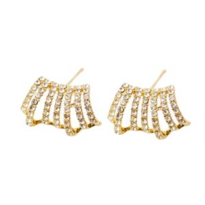 Trending Korean Multi-Layer Sparkling Rhinstone Earring for Women & Girls-1 Pair Crystal Alloy Stud Earring
