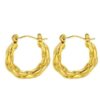 Stylish Gold Anti Tarnish Waterproof Hoop Earrings for Women and Girls Stainless Steel Hoop Earring