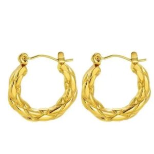 Stylish Gold Anti Tarnish Waterproof Hoop Earrings for Women and Girls Stainless Steel Hoop Earring