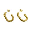 Gold Half Plain Twisted Hoop Earring – Fashionable, Comfortable & Versatile Use Stainless Steel Drops & Danglers