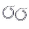 Trendy Silver Finish Hoop Earrings for Women Sleek Lightweight Fashion Hoops Stainless Steel Hoop Earring