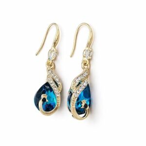 Blue Jam Gold-Plated Earrings – Elegant & Stylish Jewelry for Women Alloy Drops & Danglers