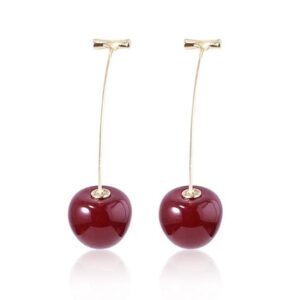 Trendy Cherry Shape Earrings for Women & Girls – Cute Fashion Jewelry Stainless Steel Drops & Danglers