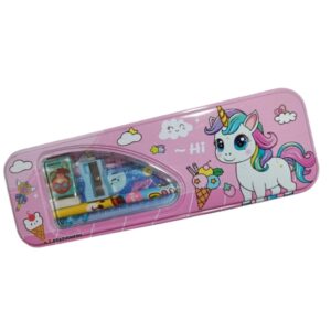 Metal Pencil Box | Cartoon, Space, Animal-Themed Case for Girls and Boys