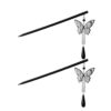2PCS OF Butterfly Tassel Hair Stick, Retro Chinese Style Hair Chopsticks Hanfu Chignon Hair Pin Styling Hair Making Accessories for Women (Calligraphy Butterfly) Black
