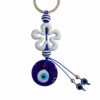 Blue Evil Eye Keychain with Beads & Flower Charm for Protection & Style Key Chain