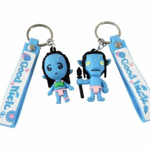 Avatar Cartoon Keychain Pair with Good Luck Tags – Cute Collectible Gift Key Chain