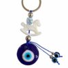 Decorative Rocking Horse Keychain with Blue Evil Eye Charm for Protection Key Chain