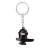 Spiritual Shivling Keychain – Durable Black Mini Charm with Silver Accent Design Key Chain