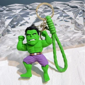 Hulk Action Figure Keychain with Strap Superhero PVC Key Ring for Kids & Fans Key Chain