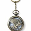 Vintage Pegasus Pocket Watch Keychain – Mythical Winged Horse Design for Style Key Chain