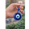 Evil Eye Owl Charm Keychain Blue Nazar Lucky Charm Keyring Stylish Cute Durable Lightweight Keychain
