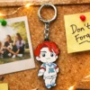 Cute JK Cartoon Boy Keychain Rubber Kawaii Anime Style Key Ring Gift Key Chain