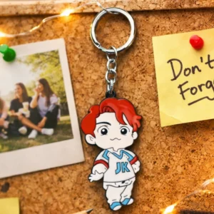 Cute JK Cartoon Boy Keychain Rubber Kawaii Anime Style Key Ring Gift Key Chain