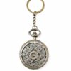 Retro Pocket Watch Keychain – Classic Floral Pattern Accessory Key Chain