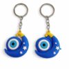 Cute Blue Evil Eye Moon Keychain Charm for Bags Keys 1 Pair Key Chain