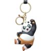Cute 3D Waving Kung Fu Panda Keychain with Gold Hook & Strap Key Chain
