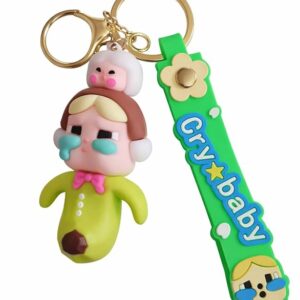 Cute Crybaby Doll Keychain Kawaii Aesthetic Keyring Bag Charm Gift for Girls Key Chain