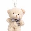 Cute Teddy Bear Plush Keychain with Bow Soft Bag Charm Gift Key Chain