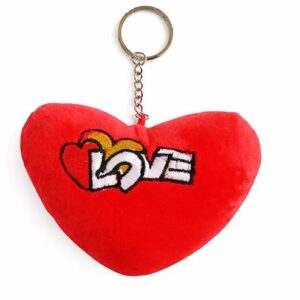 Cute Heart Shape Soft Plush Keychain I Love You Romantic Gift Charm Key Chain