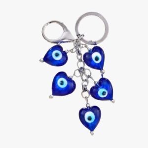 Blue Evil Eye Heart Keychain Nazar Lucky Charm Stylish Bag Keyring Gift Key Chain