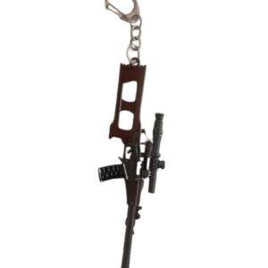 Metal Sniper Gun Keychain - Realistic 3D Rifle Keyring for Boys, Men & Gamers Key Chain