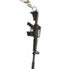 Stylish Black Rifle Design Metal Keychain with Hook Durable Key Holder Key Chain