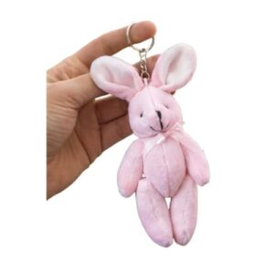 Cute Bunny Plush Keychain with Key Ring Cartoon Rabbit Bag Charm Gift Key Chain