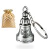 Metal Guardian Bell Keychain for Bike, Car & Home -Silver Good Luck Charm Key Chain