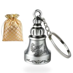 Metal Guardian Bell Keychain for Bike, Car & Home -Silver Good Luck Charm Key Chain